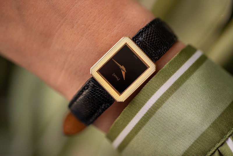 1970s Piaget Protocole 18k Yellow Gold Onyx Dial 4154